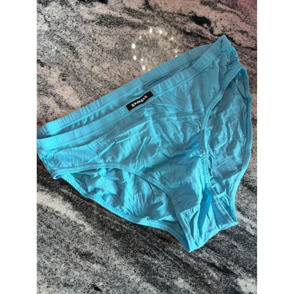 Papi Mens Briefs Turquoise Blue 100% Combed Cotton Low Rise Underwear Size XL